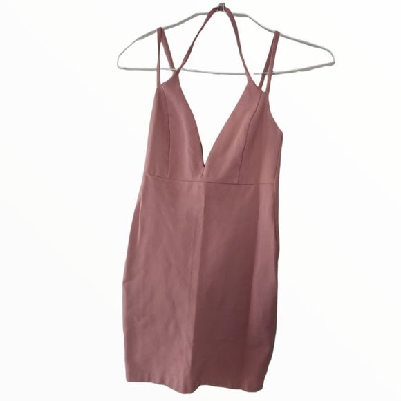 Lulus Bodycon  Strapy mini-dress Dusty Pink - Picture 1 of 6